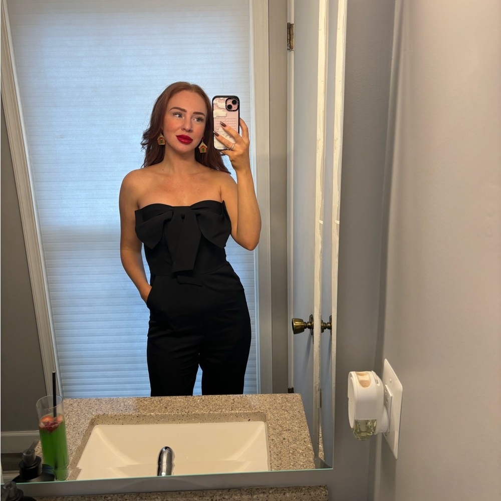 Elegant Black Strapless Jumpsuit